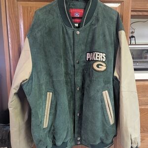 Green and Tan Packers Varsity Jacket